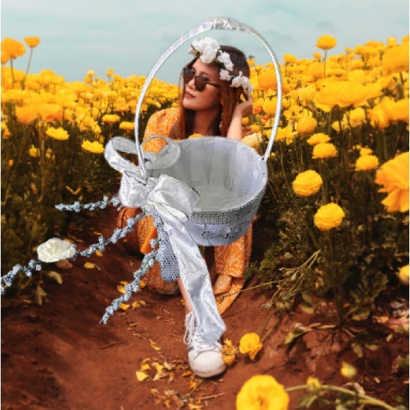 Handmade Pewter Blue Flower Girl Basket - Picture 13 of 16